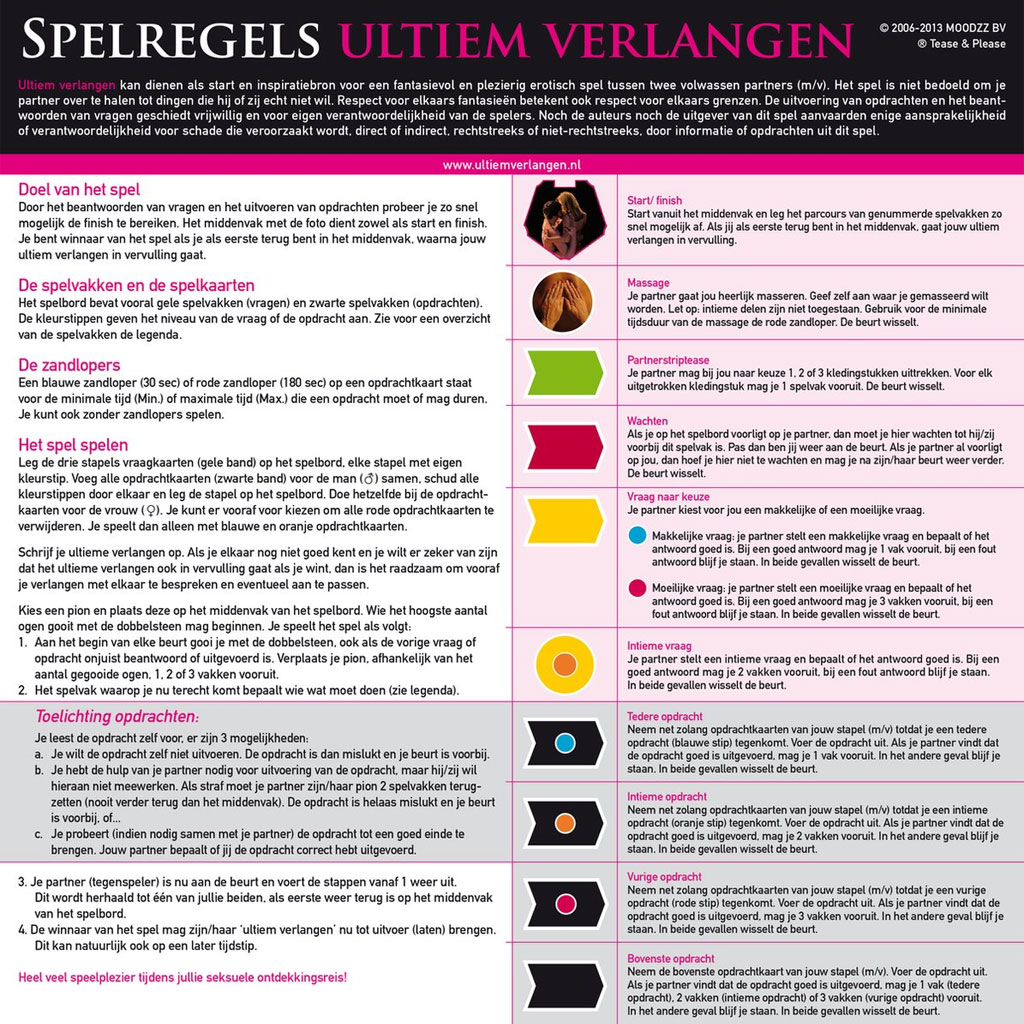 Tease & Please - Ultiem Verlangen - Erotisch Spel spelregels