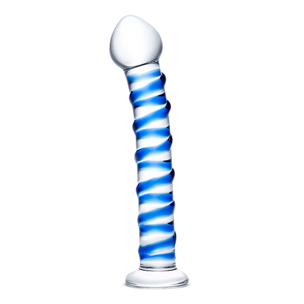 Gläs – Blue Spiral Glazen Dildo