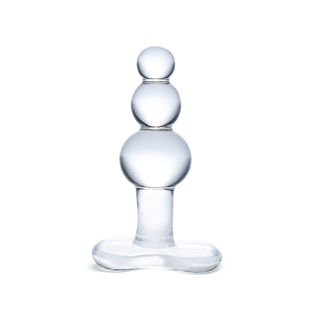 Glas – Beaded Glazen Butt Plug met brede basis