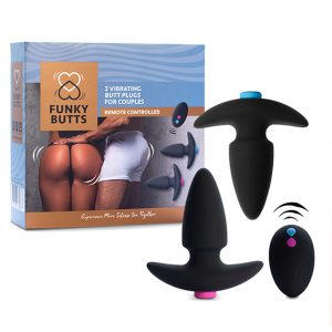 feelztoys funkybutts afstandbedienbare buttplug set