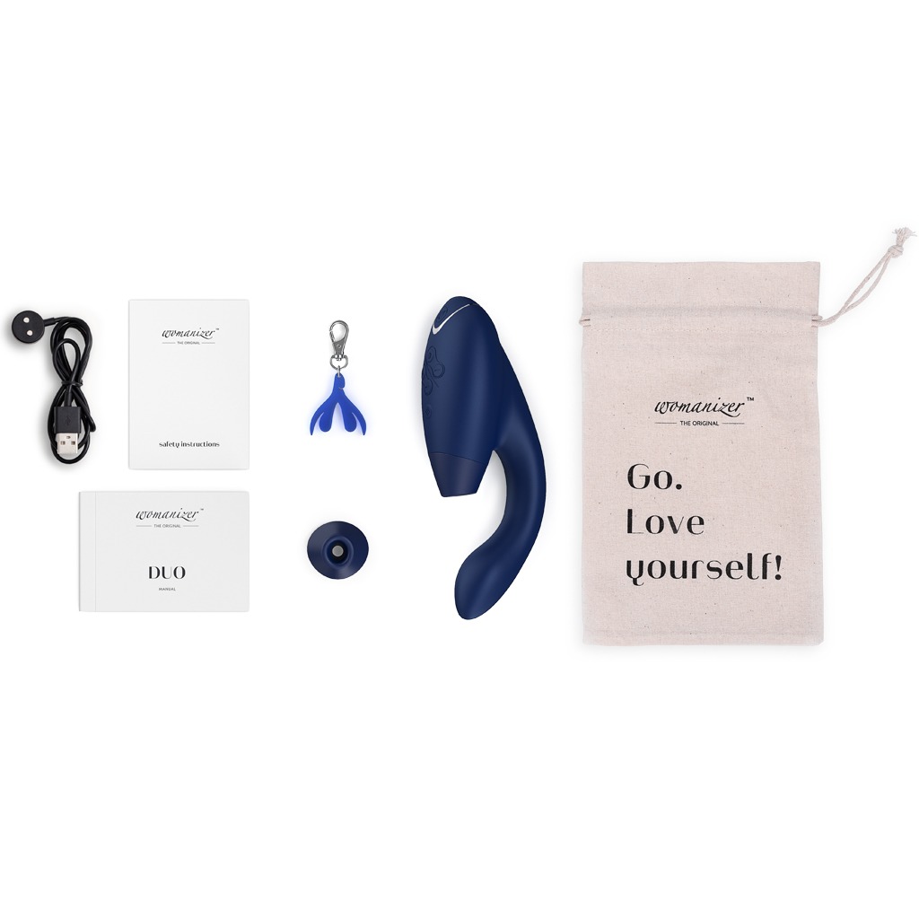 womanizer duo blauw luchtdruk vibrator rabbit