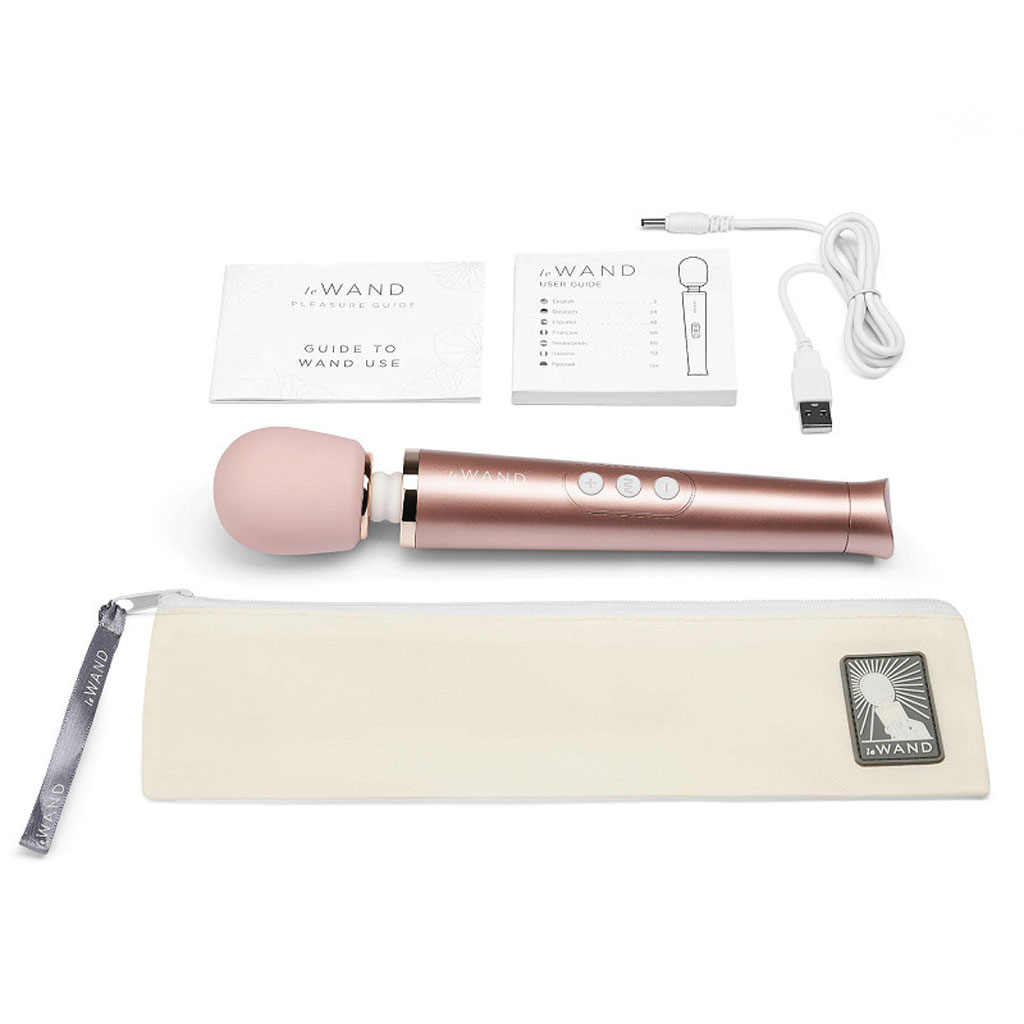 Le Wand - Petite Oplaadbare Massager Rose Gold inhoud