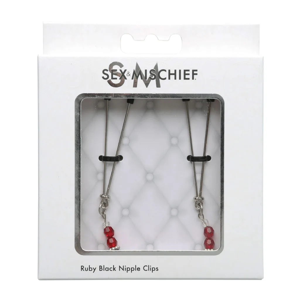 Sex & Mischief - Ruby Tepelklemmen met Kraaltjes