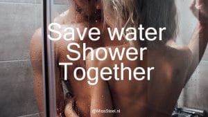 Save water shower together.