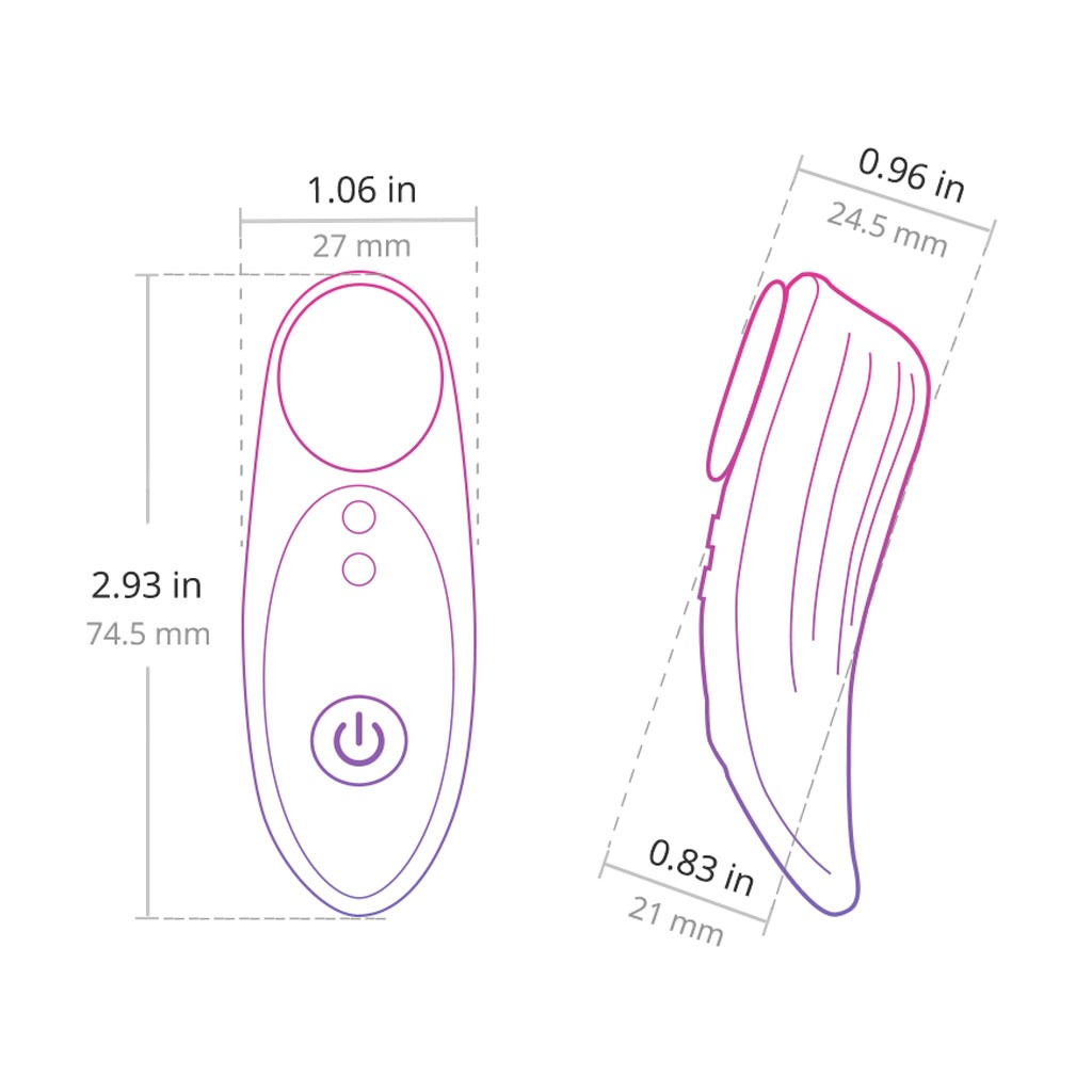 Lovense - Ferri Panty Vibrator met App afmeting