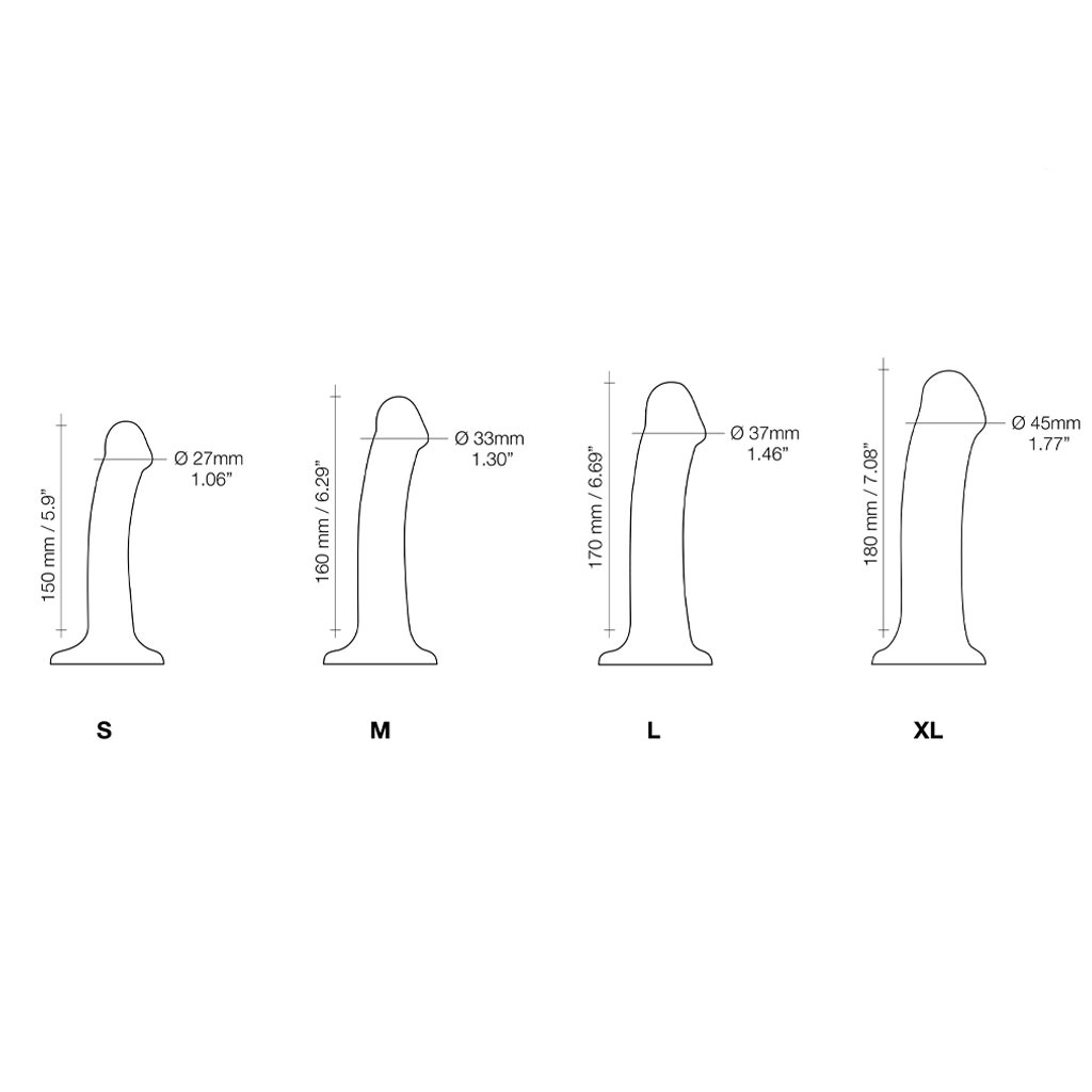 Strap-On-Me - Dildo Zwart afmeting
