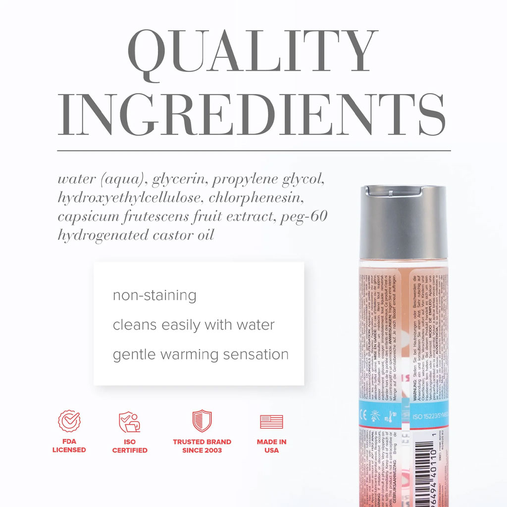 System Jo - Anaal Warming H2O Glijmiddel 60ml ingrediënten