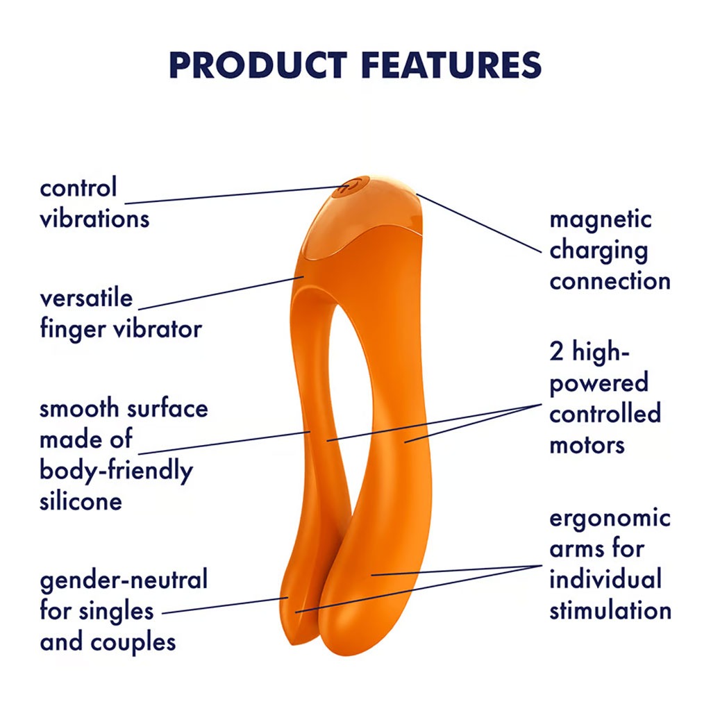 Satisfyer - Candy Cane Vinger vibrator - Oranje info