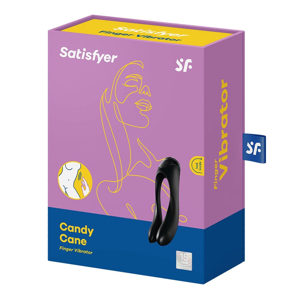 Satisfyer - Candy Cane Vinger vibrator - Zwart doosje
