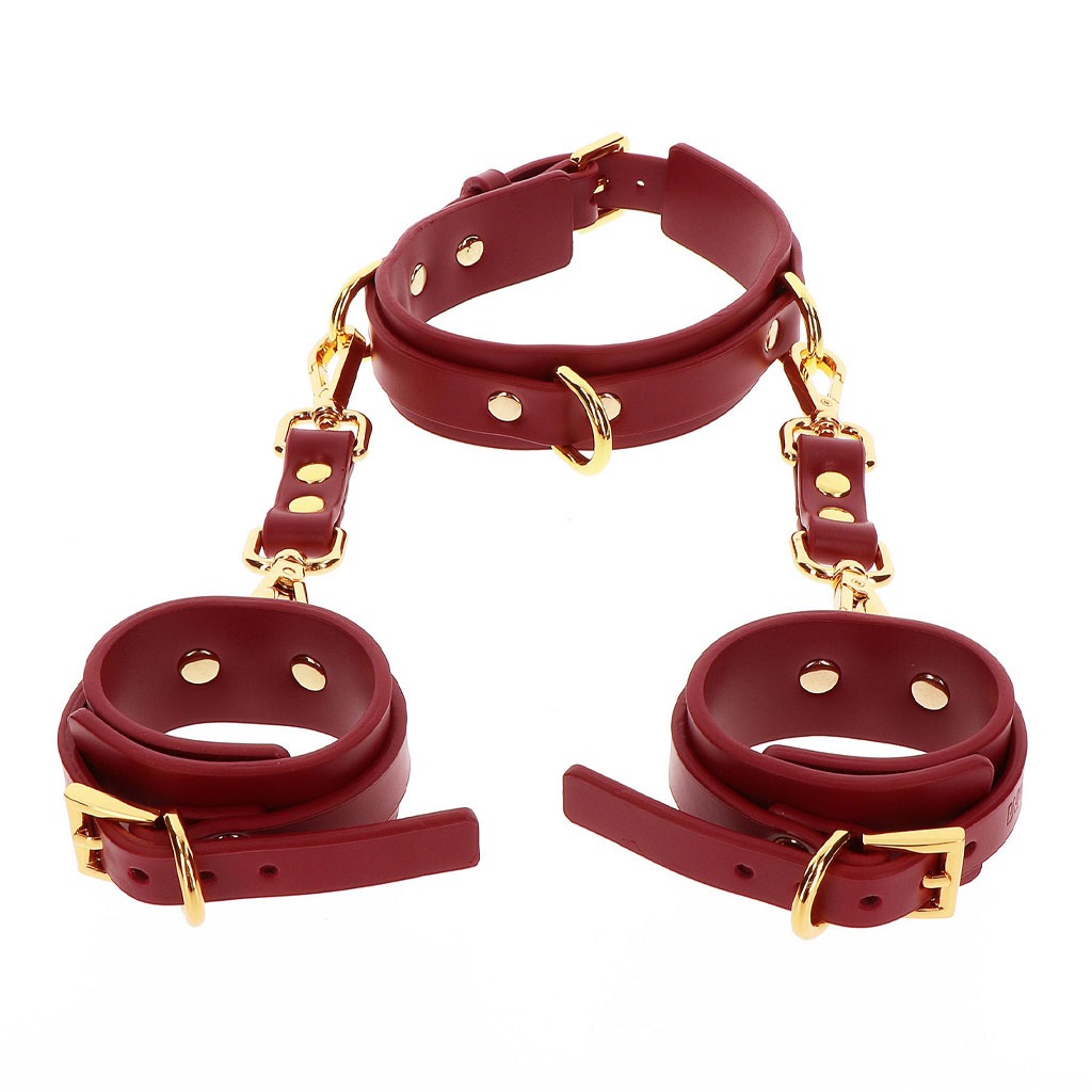 Taboom - D-Ring halsband & Handboeien Rood kopen