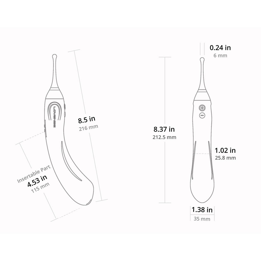 Lovense - Hyphy Dubbele Vibrator afmeting