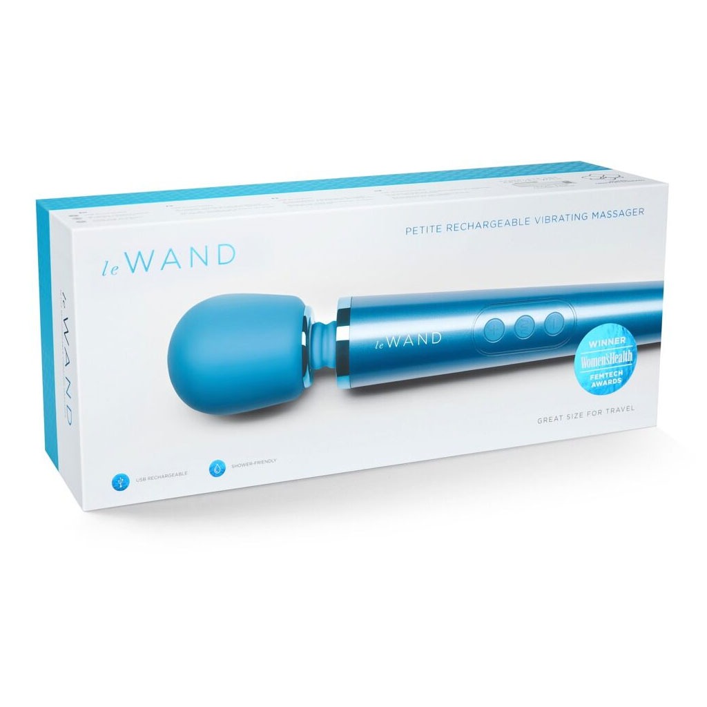 Le Wand - Petite Oplaadbare Massager Blauw verpakking