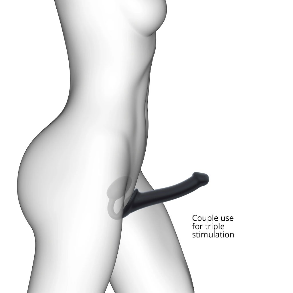 Strap-On-Me - Strapless Voorbind Dildo - Maat M - Zwart dragen