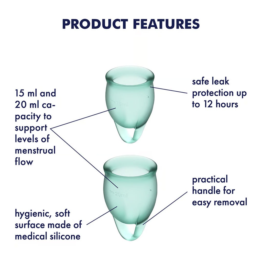 Satisfyer - Feel Confident Menstruatie Cup Set Groen info