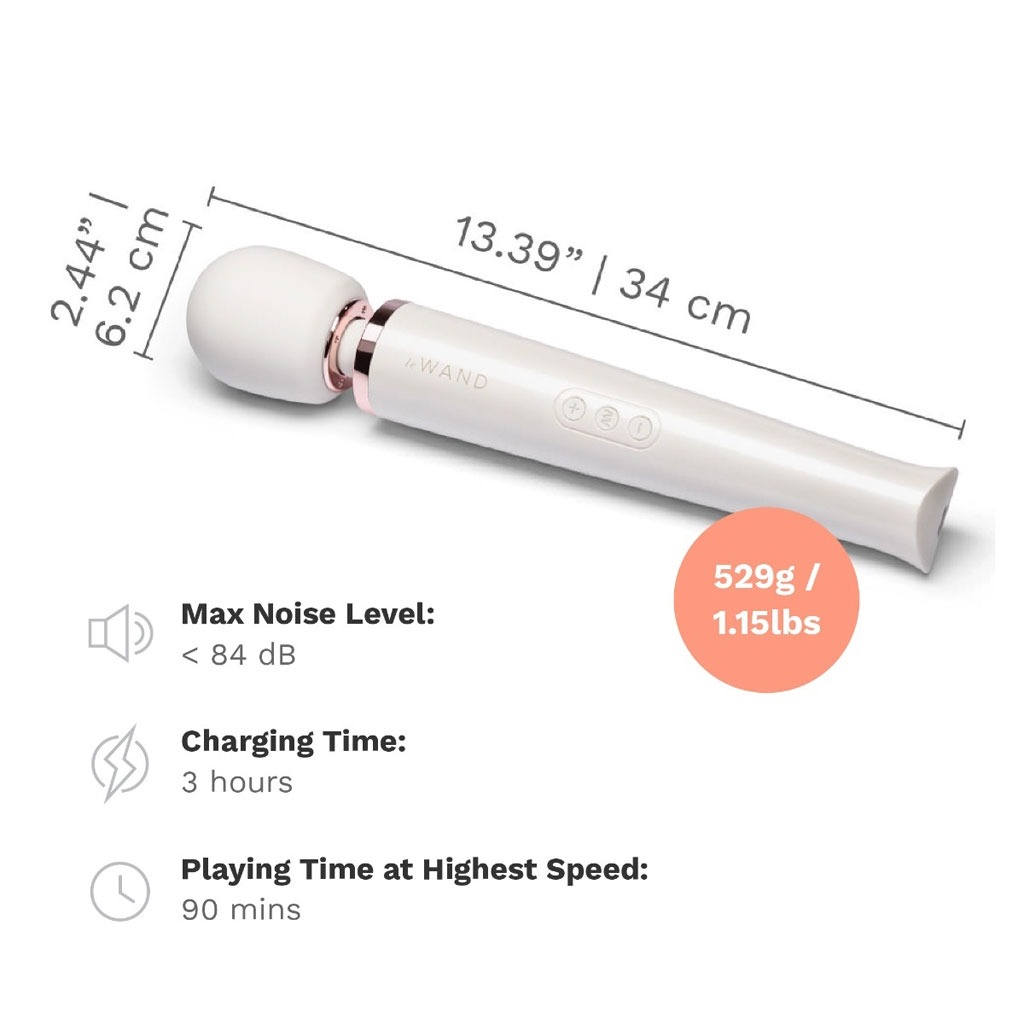 Le Wand - Draadloze Massager Wit lengte