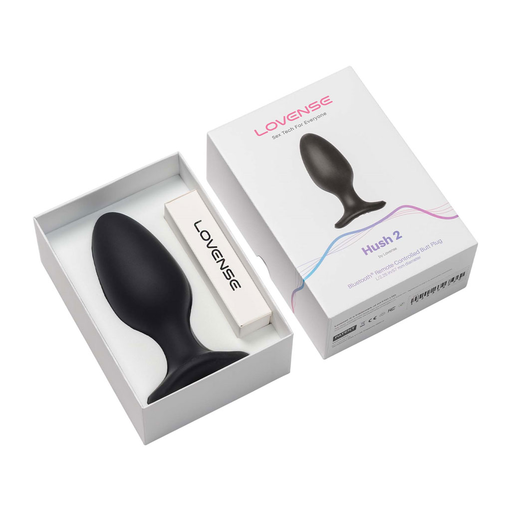 Lovense HUSH 2 - 57 mm Vibrerende Buttplug + APP doosje