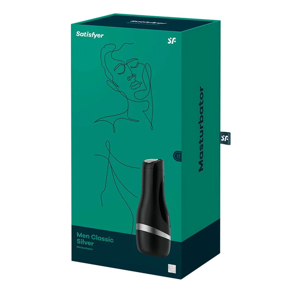 Satisfyer - Men Classic Masturbator Zwart/Zilver