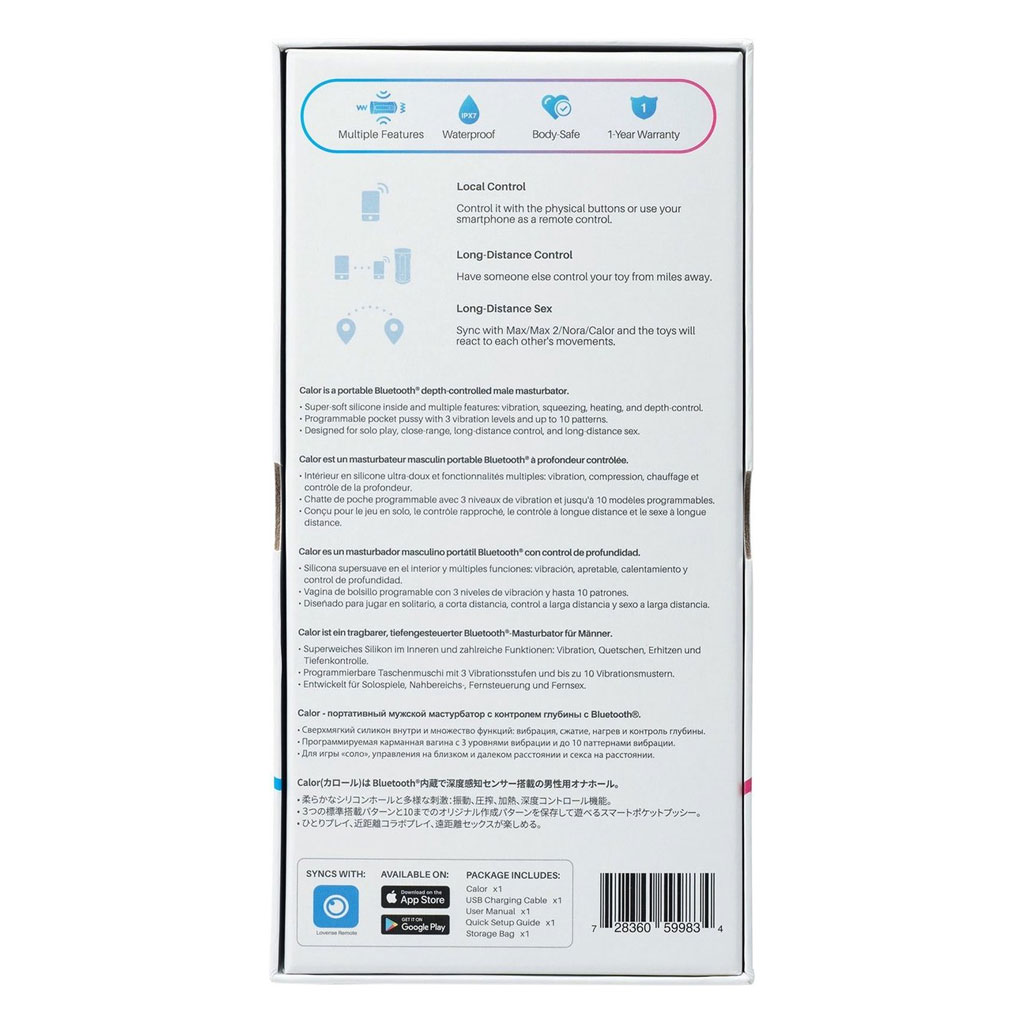 Lovense - Calor Masturbator met Depth-control en Verwarmend verpakking achter