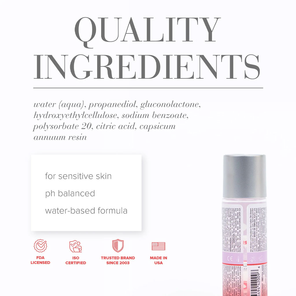 System Jo - Agape Glijmiddel Warming 60ml ingrediënten