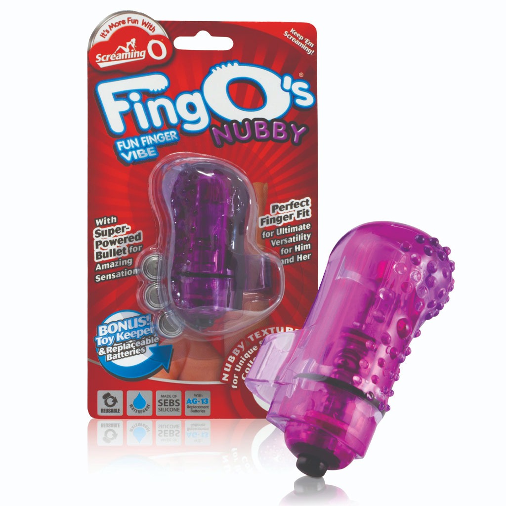 Screaming O - The Fingo Nubby Paars verpakking