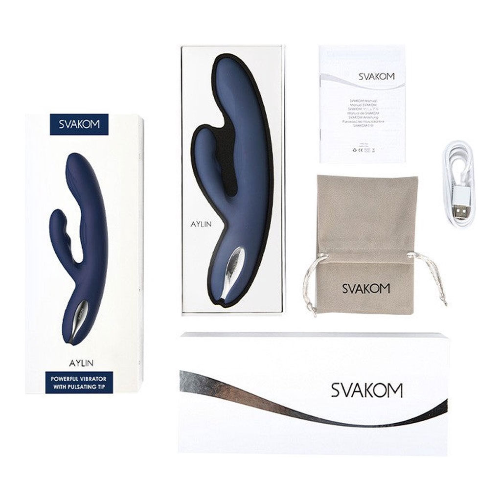 Svakom - Aylin Tapping Rabbit Vibrator Blauw inhoud