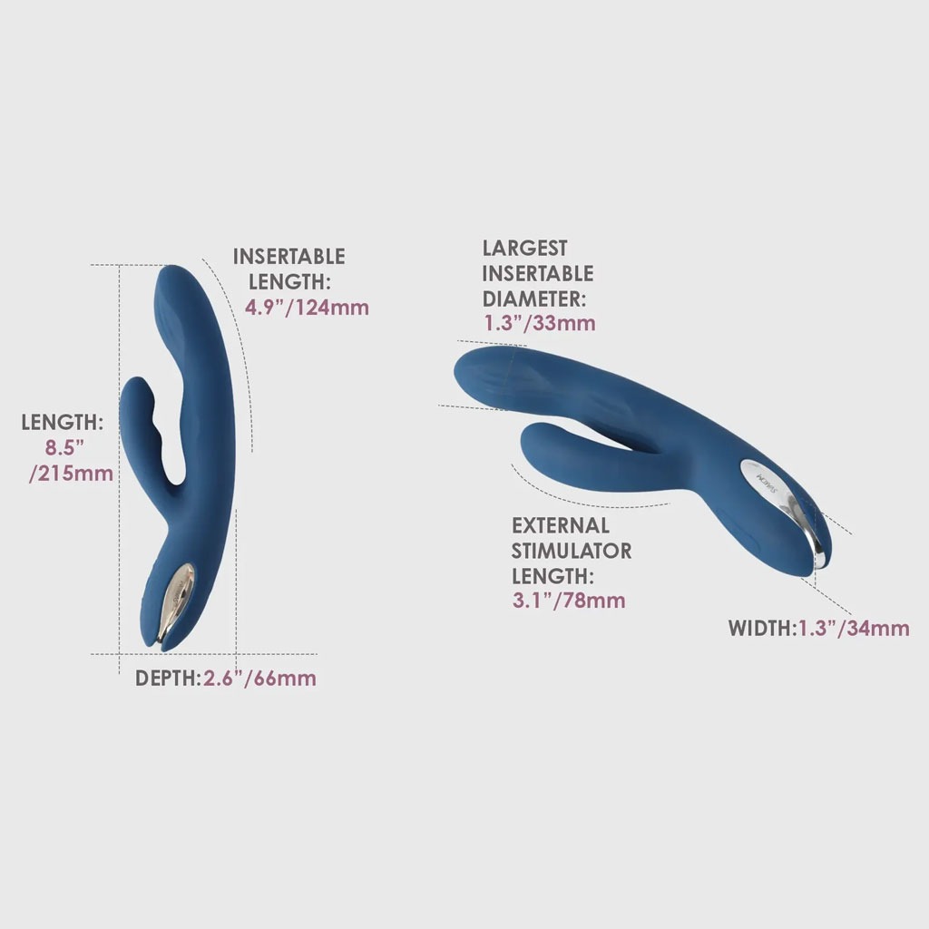 Svakom - Aylin Tapping Rabbit Vibrator Blauw afmeting
