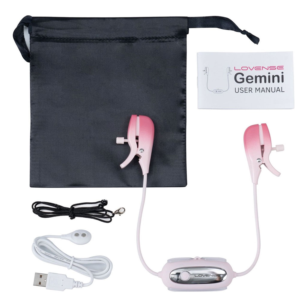 Lovense - Gemini Vibrerende Tepelklemmen met App inhoud