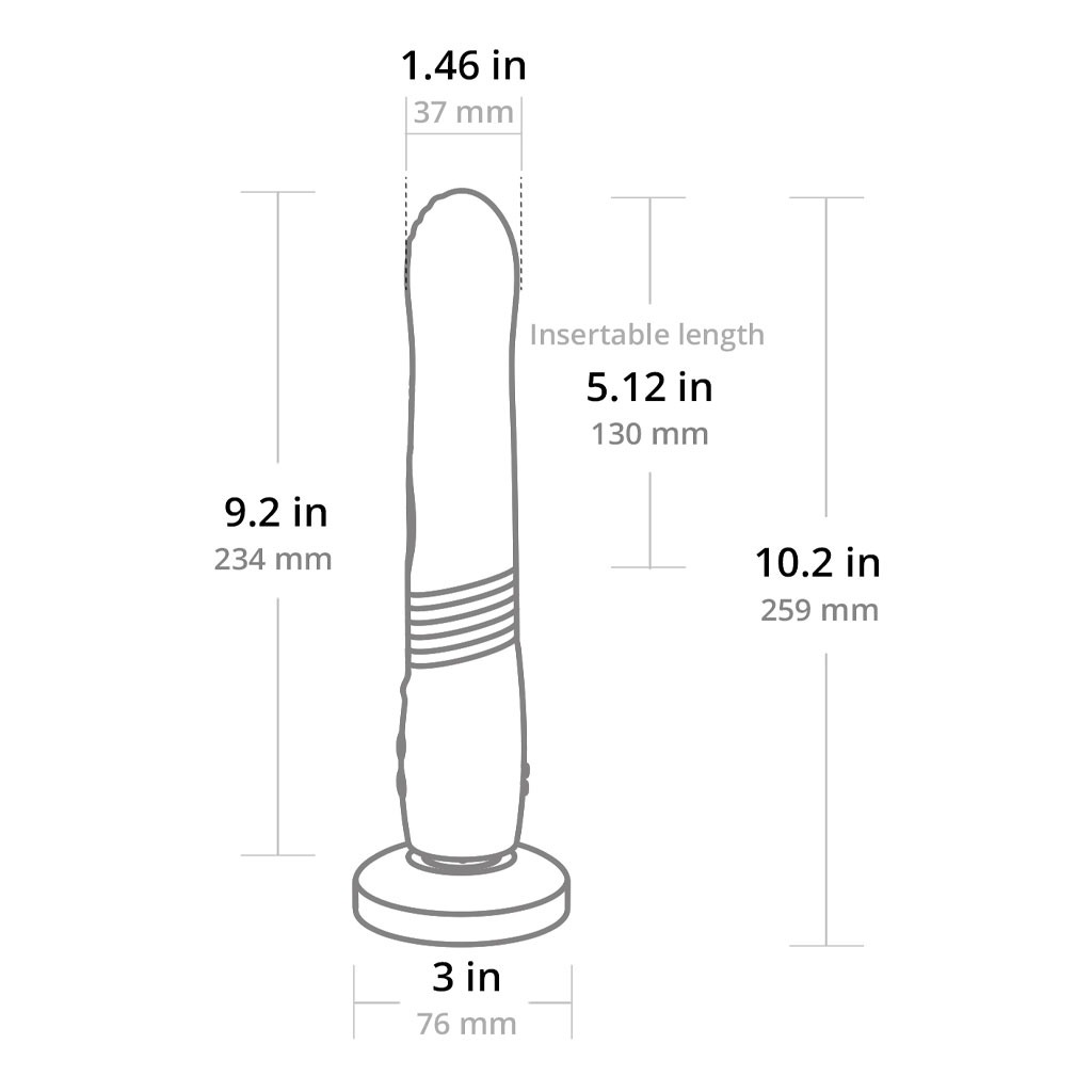 Lovense - Gravity Thrusting Dildo afmeting