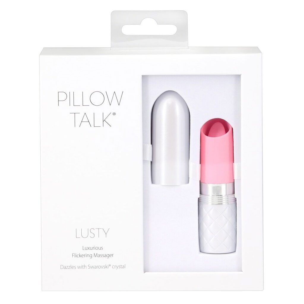 Pillow Talk - Lusty Luxe Lippenstift Massager Roze verpakking