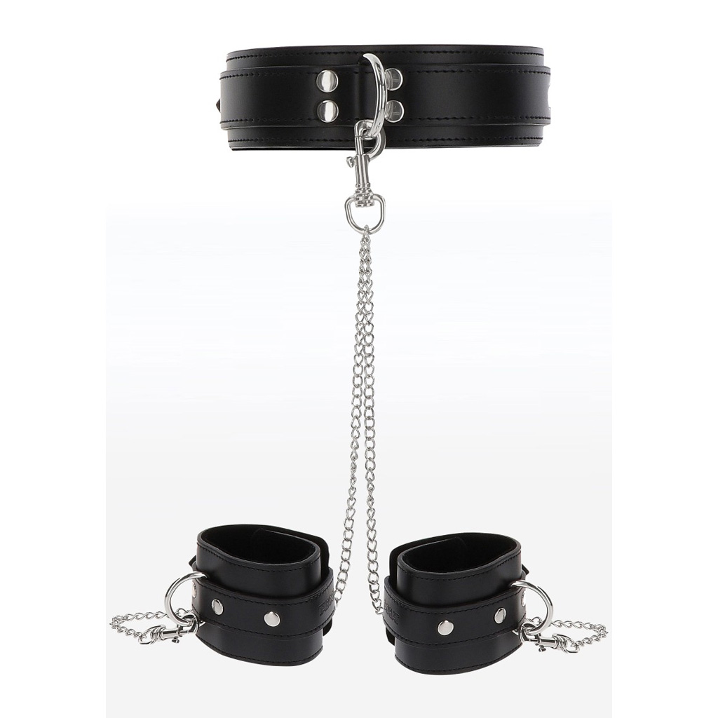 Taboom – D-Ring halsband & Handboeien zwart