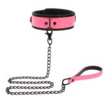 Taboom - Glow in the Dark Halsband met Ketting Roze riem