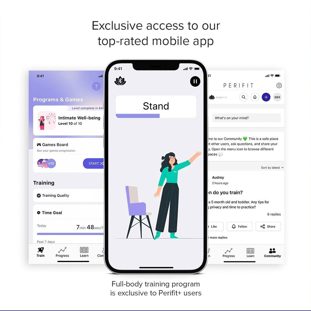 Perifit - Care+ Bekkenbodem Trainer Lila app