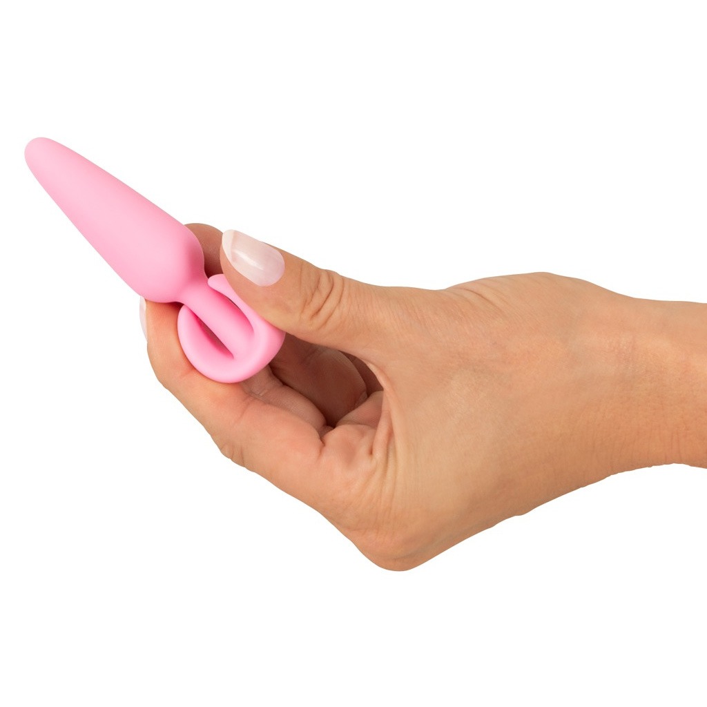 Cuties klassieke buttplug roze in hand