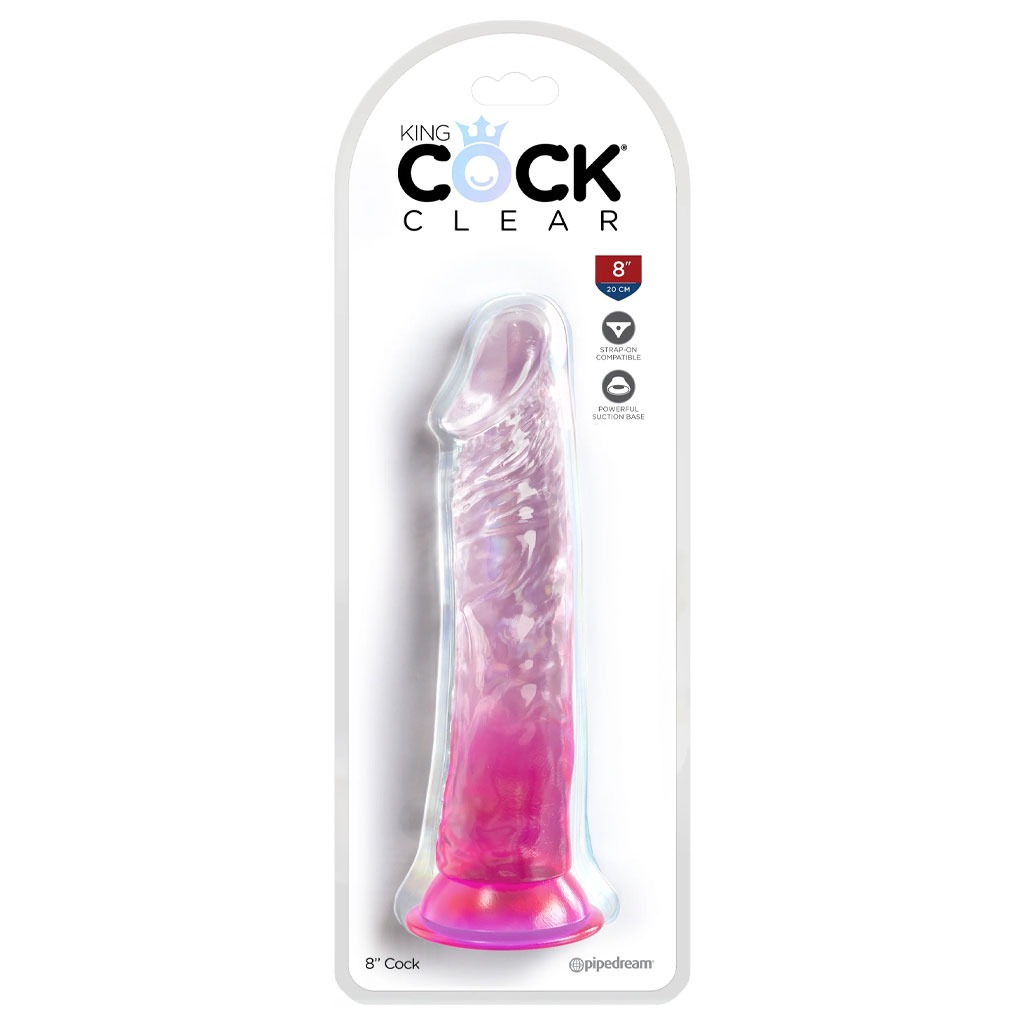 King Cock - 8" Dildo Roze verpakking