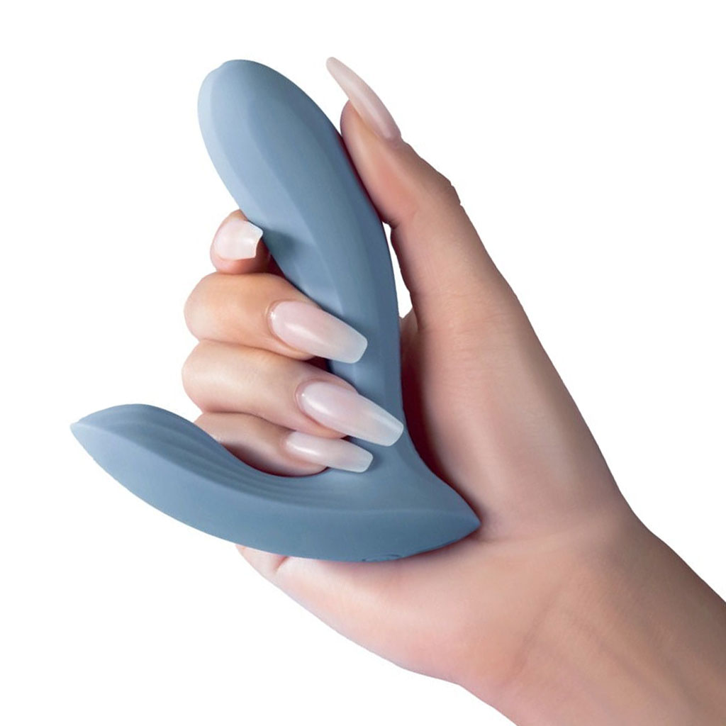 Svakom - Erica Draagbare Panty Vibrator - Blauw hand