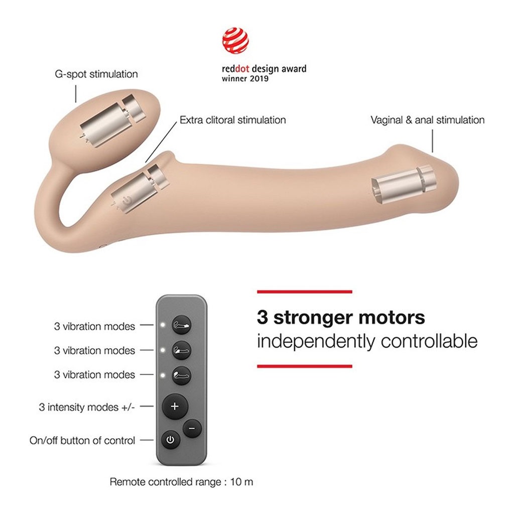 Strap-On-Me - Buigbare Strap-On Vibrator Blank kopen