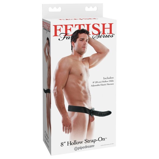 Fetish Fantasy Series - 8 Inch Hollow Strap-on Zwart voorkant