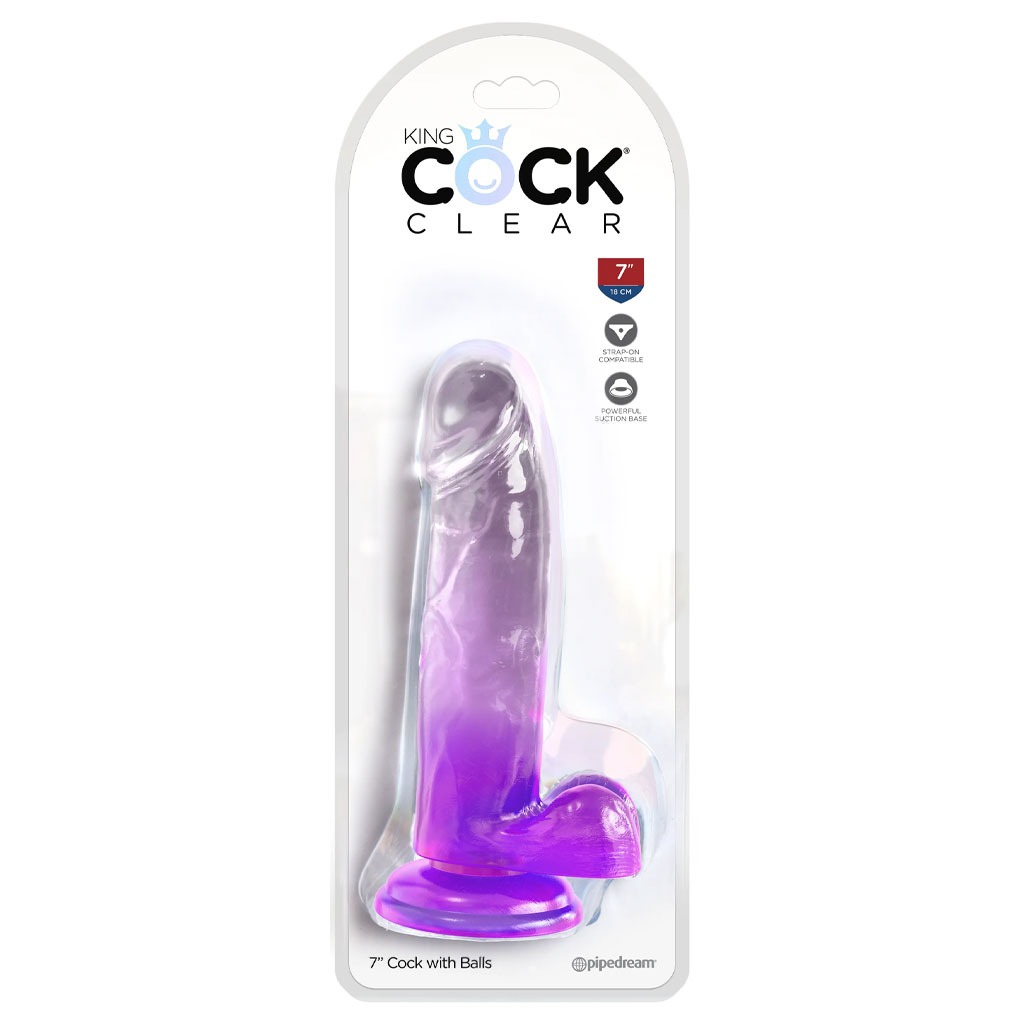 King Cock - 7“ Cock met Ballen Paars verpakking