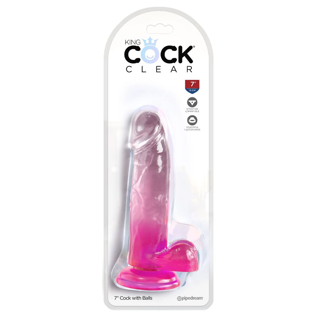 King Cock - 7“ Cock met Ballen Roze verpakking