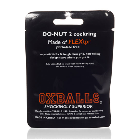 Oxballs - DO-NUT 2 Cockring Zwart achterkant verpakking
