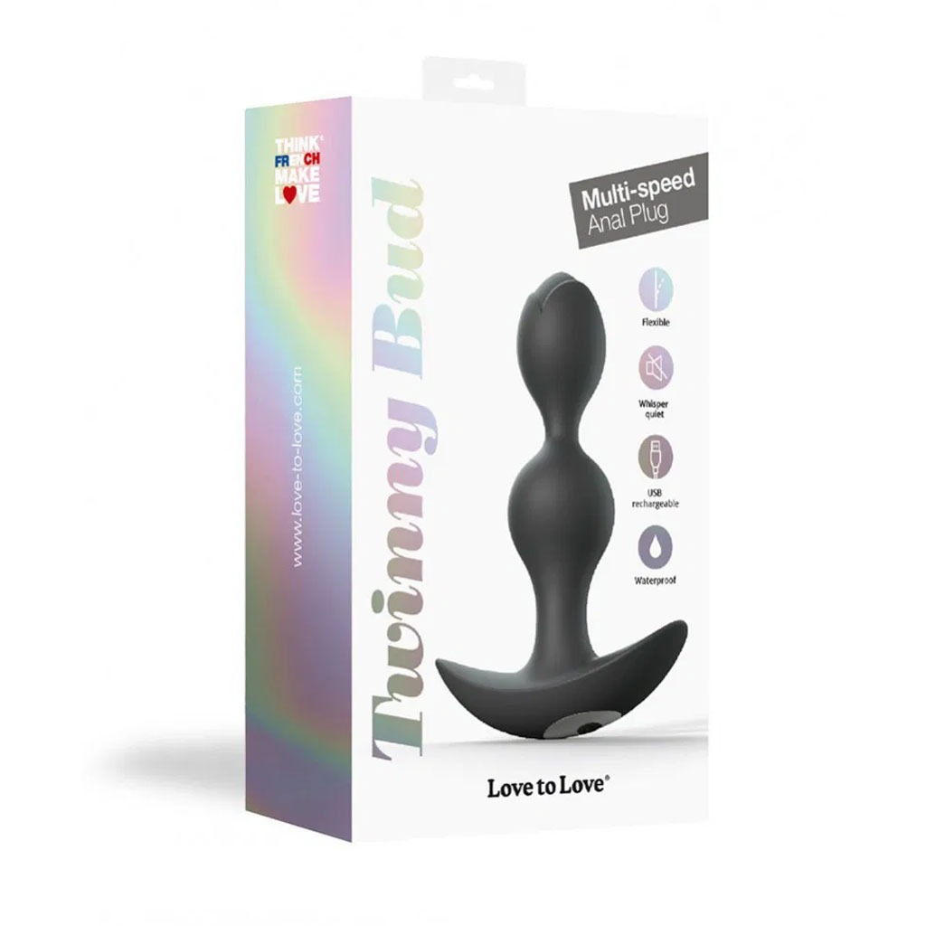 Love to Love - Twinny Bud Vibrerende Buttplug Zwart doosje voor