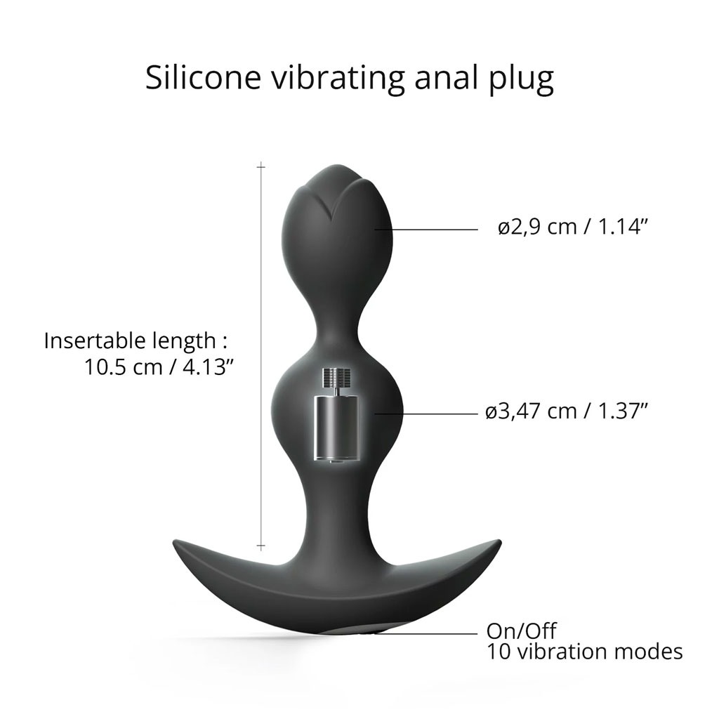 Love to Love - Twinny Bud Vibrerende Buttplug Zwart lengte