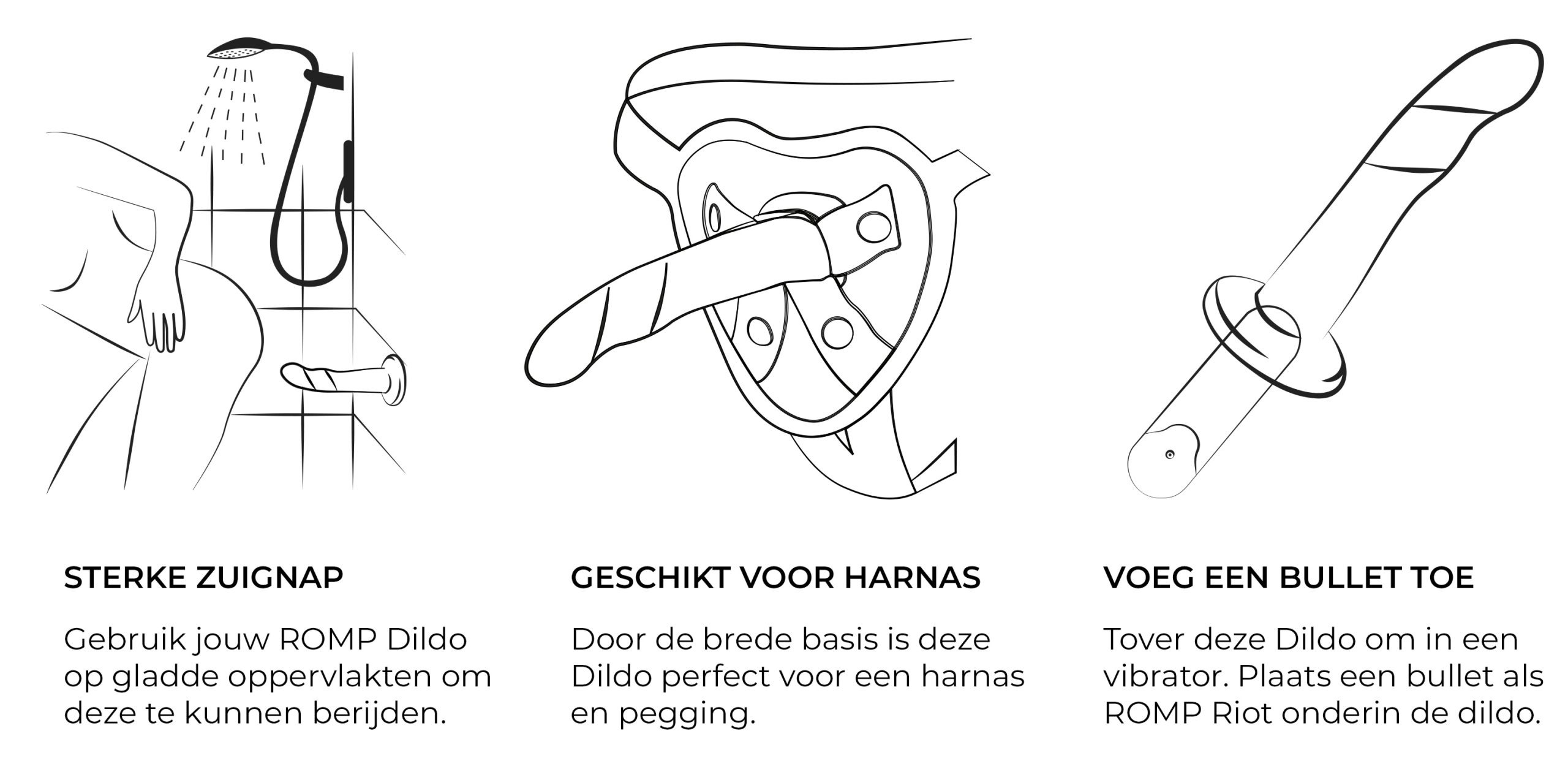 Romp Dildo hoe gebruiken?