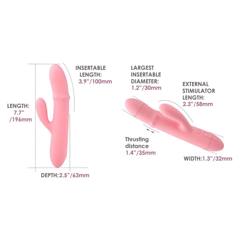Svakom - Mora Neo Pulserende Rabbit Vibrator afmeting