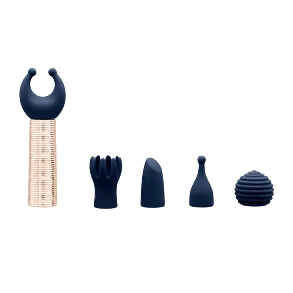 Pillow Talk - Desires Mini Massager met 5 Opzetstukken gif