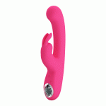 Pretty Love - Lamar Rabbit Vibrator met Digitaal Led Display - Roze gif