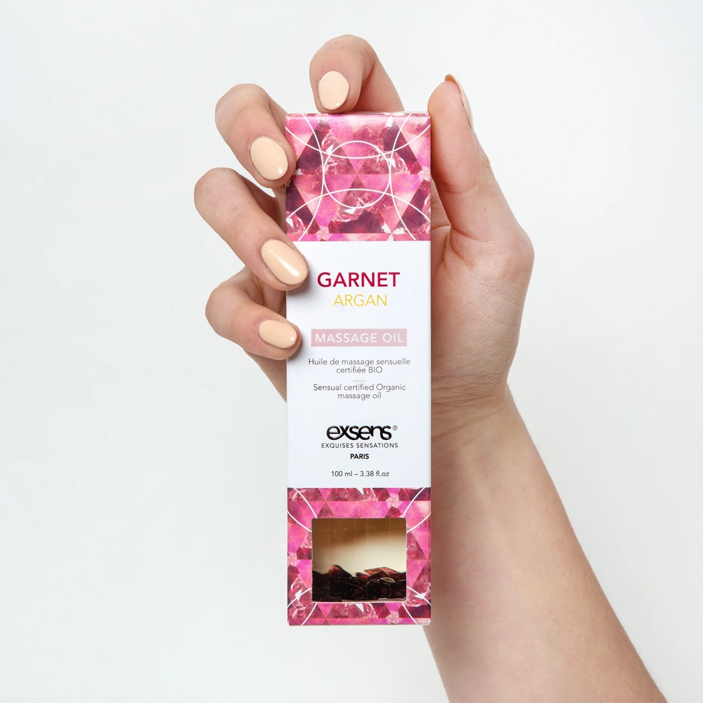 Exsens - Garnet Argan - Erotische Massageolie verpakking