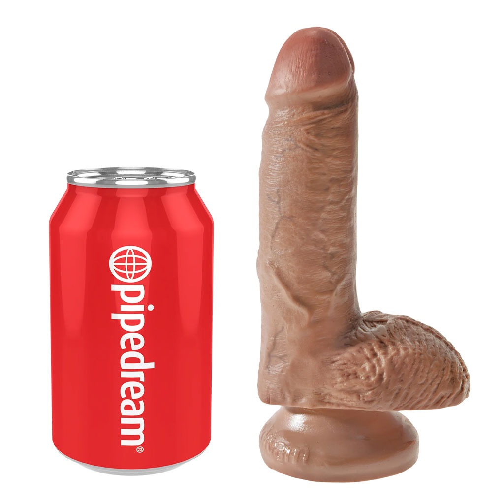 King Cock - 7" Dildo met Ballen - Tan lengte