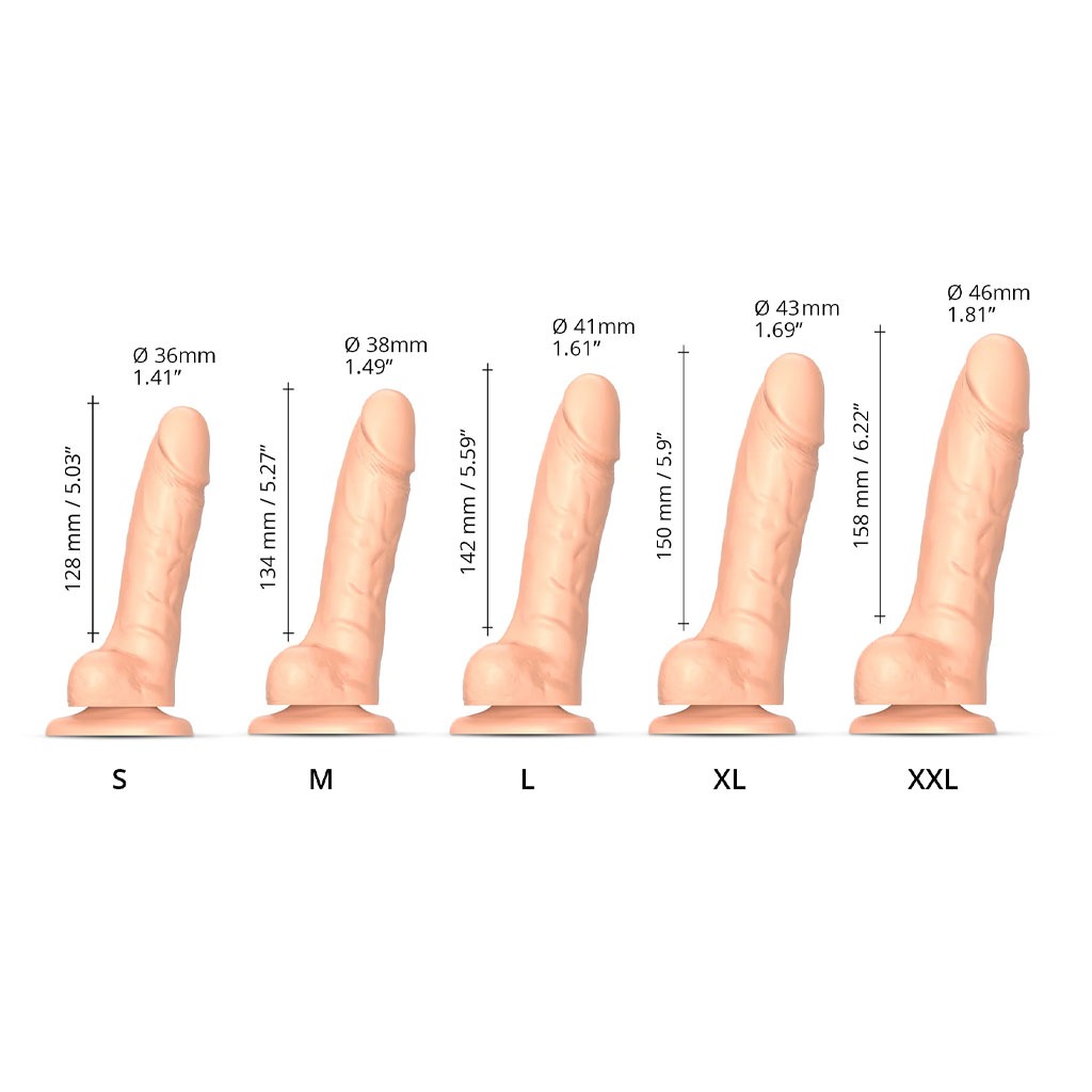 Strap-On-Me - Sliding Skin Realistische Dildo - Nude afmeting