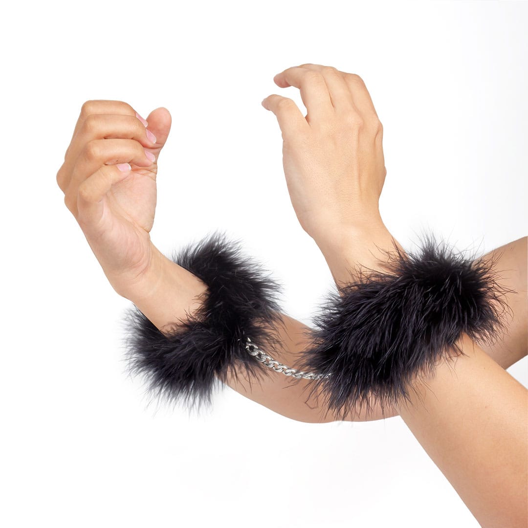 Secret Play - Feather Handcuffs Zwart